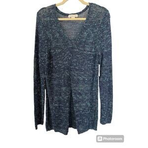 Coldwater Creek Confetti Brights Sweater Blue Crochet Knit, Size Large NWT